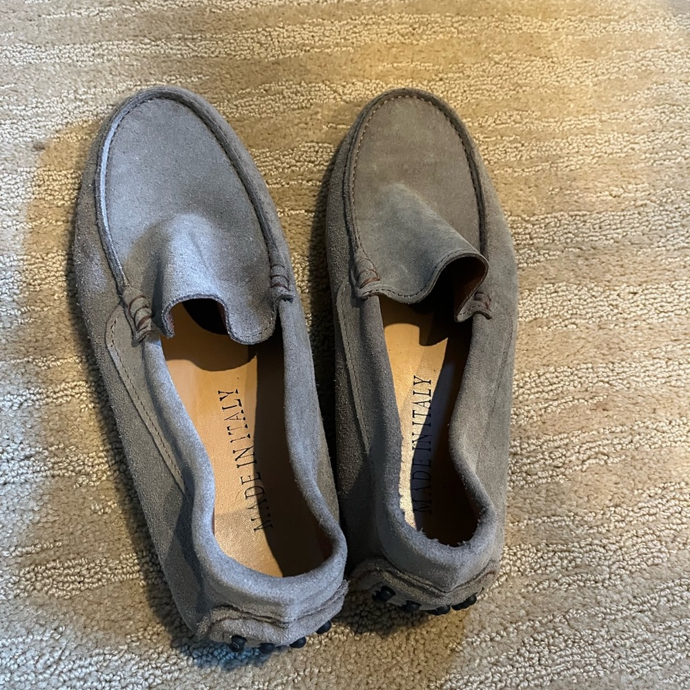 Men's Gray Suede Loafers